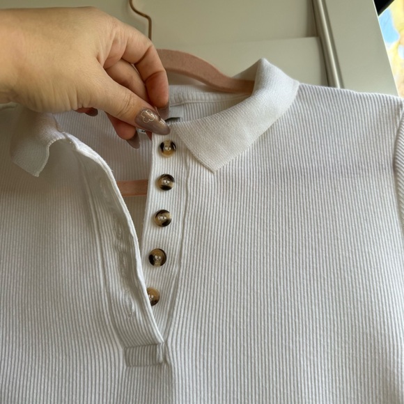 S O L D Topshop sporty ribbed polo mini dress in white size small - Picture 2 of 11